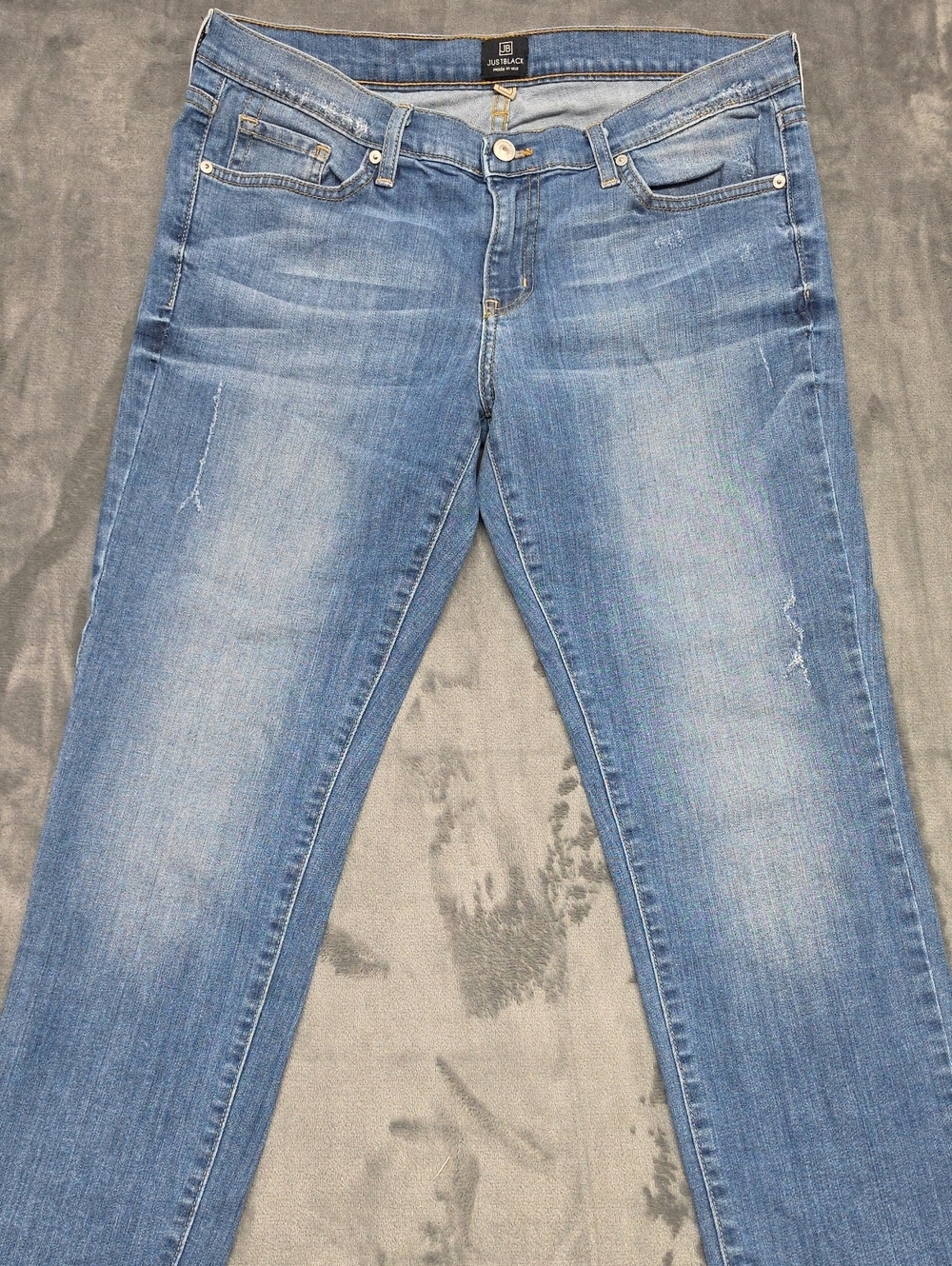 Just Black Light Blue Stretch Ankle Straight Jeans Sz 30